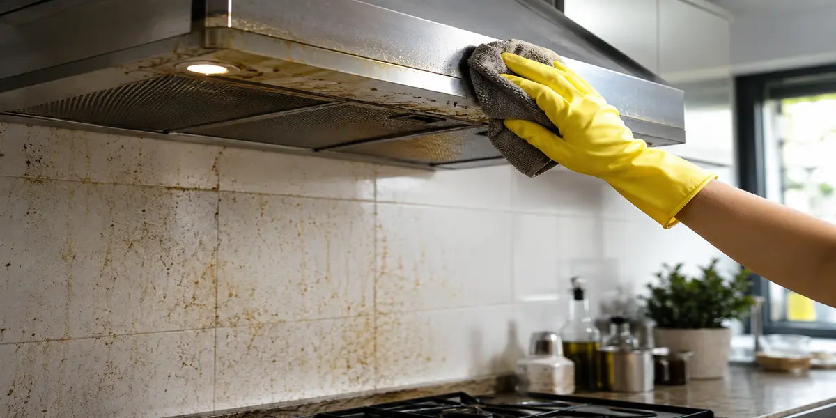 Why kitchen exhaust areas get greasy even after wiping